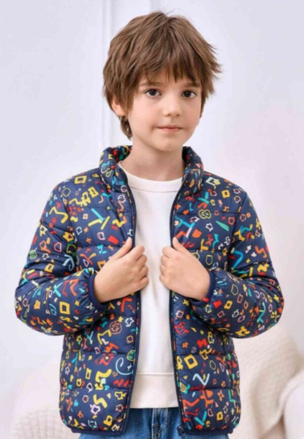 Boys Colourblocked Hooded Puffer Jacket