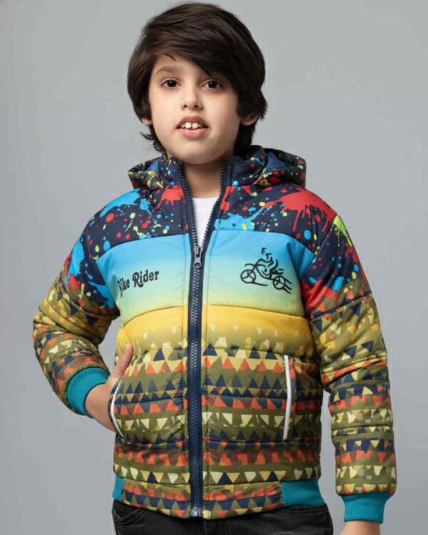 Boys Mustard Winter Puffer Jacket Hooded Jacket